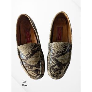 Cole Haan Country Snakeskin Leather Loafers Women 6.5B Brown Slip On
